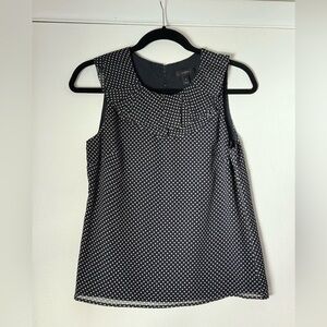 J. Crew Ruffled Collar Polka Dot Sleeveless Top